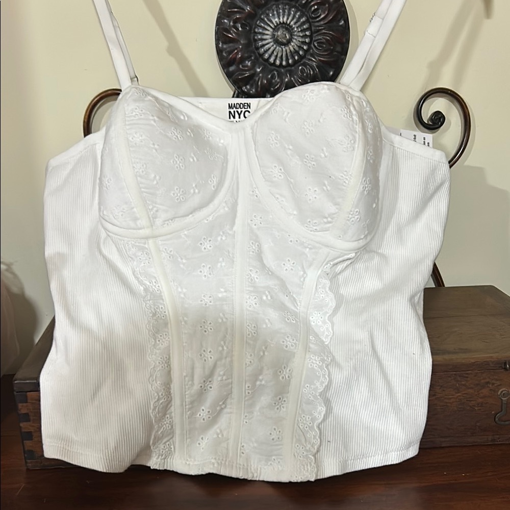 Steve Madden Junior’s White Corset Top